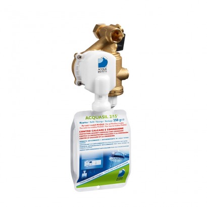 Acquabrevetti MINIDUE FILTRO 1/2 '' F Filtro pulente e valvola d'arresto + Pompa dosatrice volumetrica meccanica compatta PM0...