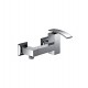 Miscelatore per vasca cromato Hego serie IO Quadro rubinetto moderno con supporto fisso e doccetta Duplex originale Hego in v...